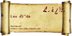 Lex Éda névjegykártya
